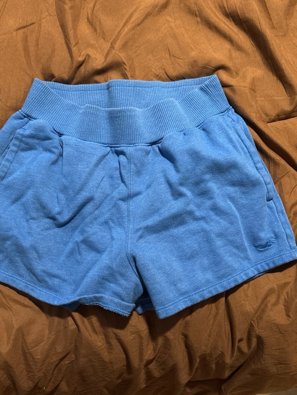 Hollister Ribbed Waist Athletic Shorts in Blue